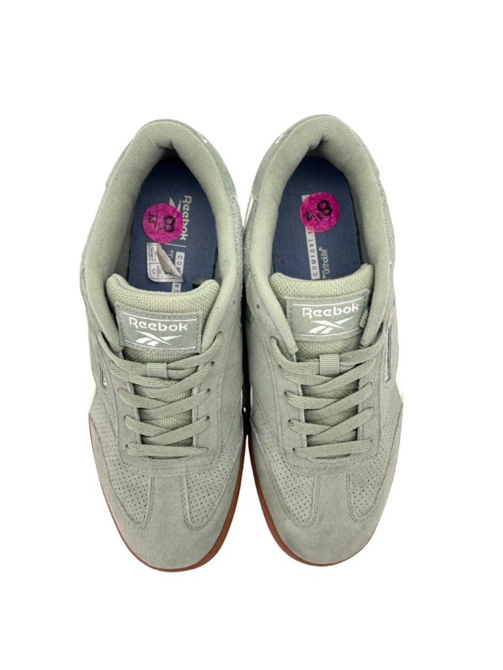 Reebok Club C 85 Suede Sneakers Womens Shoes Size 8.5 US Green & White Gum Sole - Picture 4 of 13